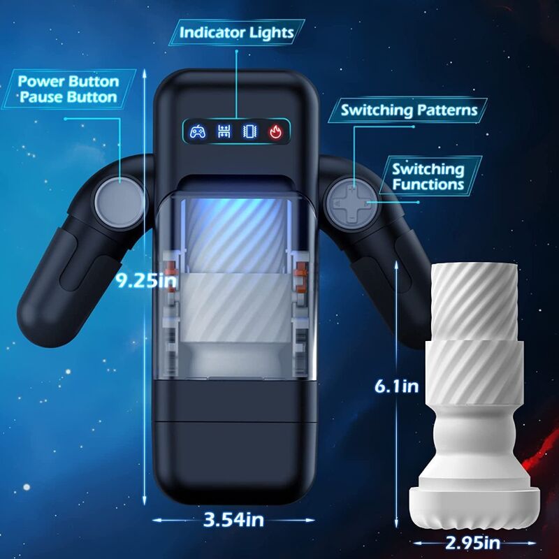 MASTURBATEUR À VIBRATION DE POUSSÉE AVEC FONCTION CHAUFFANTE ET SUPPORT MOBILE